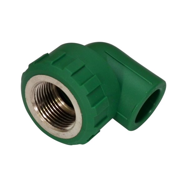 CODO REDUCIDO HEMBRA CON INSERTO DE LATÓN PP-R