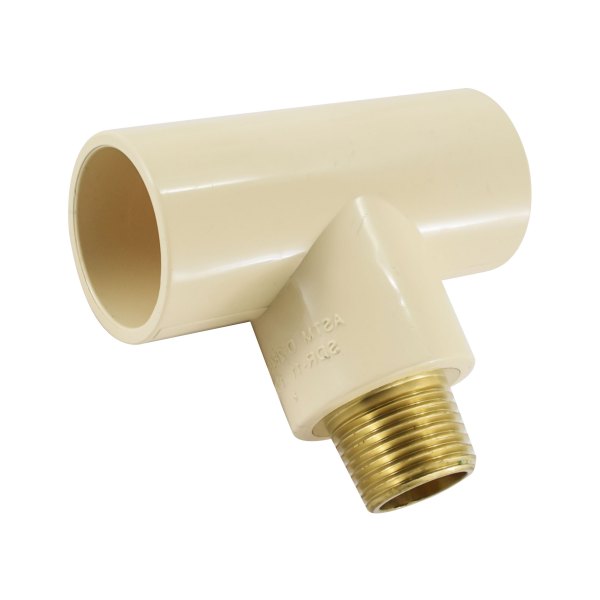 TEE REDUCIDA HEMBRA CON INSERTO DE LATÓN MACHO