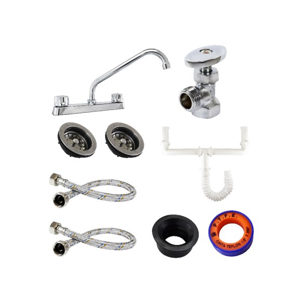 KIT DE INSTALACIÓN PARA TARJA DOBLE CON MEZCLADORA