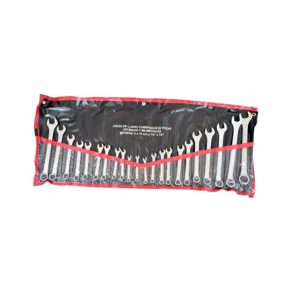 JUEGO DE LLAVES COMBINADAS 22 PIEZAS STD/ MILIMÉTRICAS