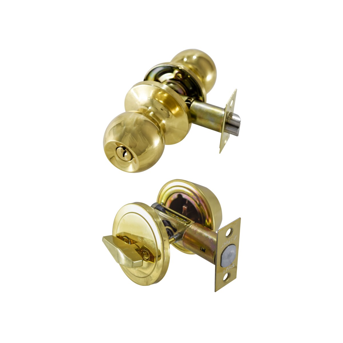 COMBO CERRADURA POMO (6871) Y CERROJO  LLAVE/ MARIPOSA (7301)