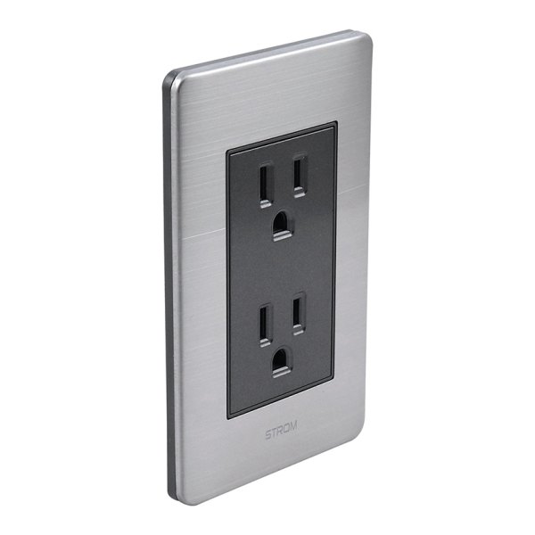 PLACA CON CONTACTO DOBLE ATERRIZADO 72 mm