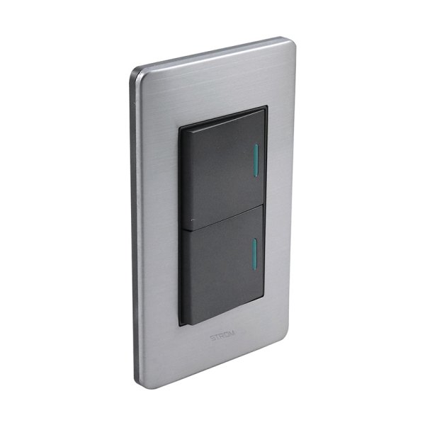 PLACA CON DOS INTERRUPTORES DE ESCALERA 36 mm