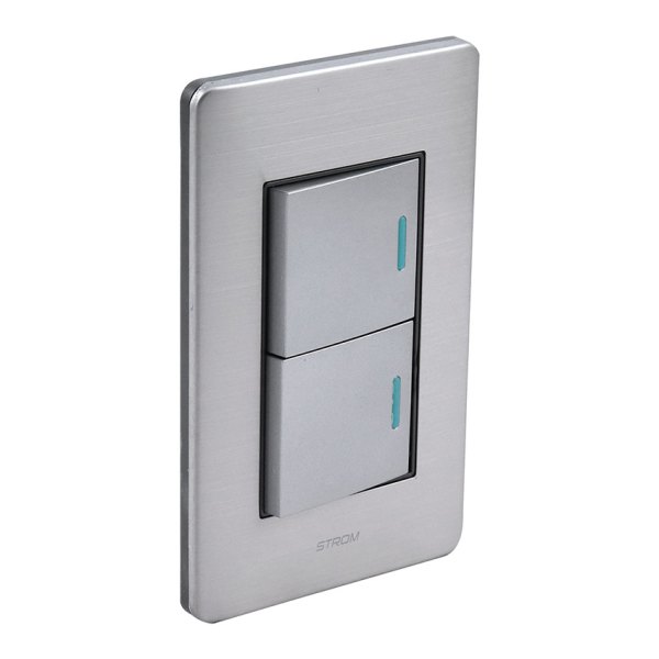 PLACA CON 2 INTERRUPTORES DE ESCALERA 36 mm