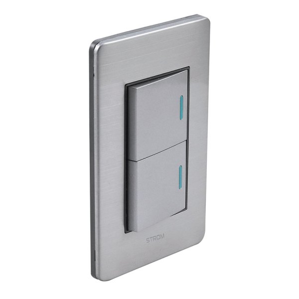 PLACA CON 2 INTERRUPTORES SENCILLOS 36 mm