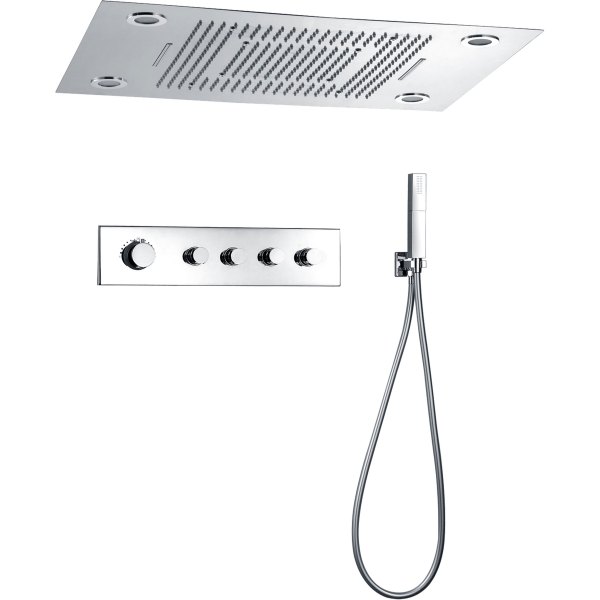 SET DE REGADERA TERMOSTÁTICA EMPOTRADA AL TECHO